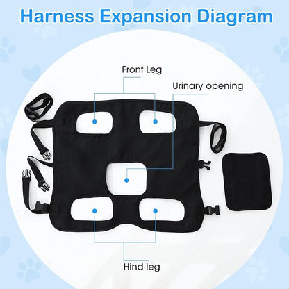 Shinylin Dog Carry Sling Emergency Backpack Pet Legs Support and Rehabilitation Dog Lift Harness Adjustable Lifting Straps Carrier for Senior Dogs Joint Injuries, Arthritis, Hiking, Skiing, Black(S)