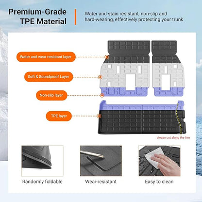 powoq 7&8 Seats Cargo Mat Compatible with 2021-2026 Toyota Sienna Trunk Mat Cargo Liner TPE Backrest Mat Trunk Liner Replacement for 2021-2026 Toyota Sienna Accessories (Trunk Mat+Backrest Mat)