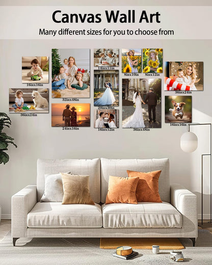 AbcCustomize Custom Canvas Prints,Transform Your Memories into Beautiful Art with Personalized Photo on Canvas,Personalized Canvas Wall Art for Home Decor, Gifts, and Keepsakes