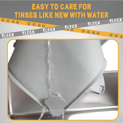 Pee Pads Tray 30 X 36 Inches, Silicone Dog Bedpan Tray, High Edge Puppy Pad Holder Tray for Easy to Clean and Spill Free Dog Bedpan Training Pad Tray with Fixing Buckle