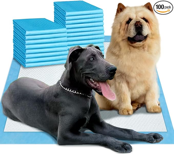 Boscute Enormous Size 54"x37" Pee Pads for Large Dogs, Heavy Absorbent Quick Dry Disposable Puppy Pee Pads, Thicken Strong Leak-Proof Backing Disposable Dog Pads (100 Counts)