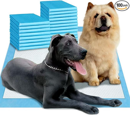 Boscute Enormous Size 54"x37" Pee Pads for Large Dogs, Heavy Absorbent Quick Dry Disposable Puppy Pee Pads, Thicken Strong Leak-Proof Backing Disposable Dog Pads (100 Counts)