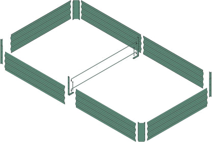 8x4x1ft Metal Raised Garden Bed Kit，Galvanized Garden Bed Box for Vegetables, Flowers, Herbs, and Succulents,240 Gallon Capacity - Green