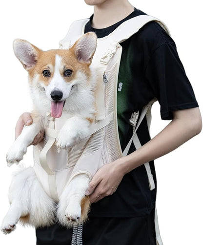 Wakytu Dog Front Carrier Backpacks for Small Dogs, Legs Out Pet Carrier Sling Backpack with Adjustable Padded Ventilated Shoulder Straps, Easy-Fit for Traveling Hiking Camping