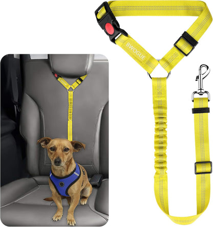 BWOGUE Pet Dog Cat Seat Belts, Car Headrest Restraint Adjustable Safety Leads Vehicle Seatbelt Harness (1 Pack)