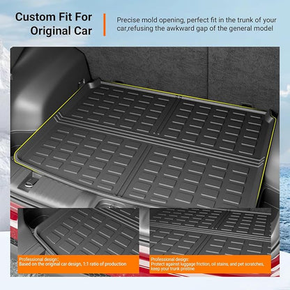 powoq Cargo Mat Compatible with 2017-2025 Jeep Compass TPE Rear Trunk Mat Cargo Liners Replacement for 2017 2018 2019 2020 2021 2022 2023 2024 2025 Jeep Compass Accessorie (Rear Trunk Mat)