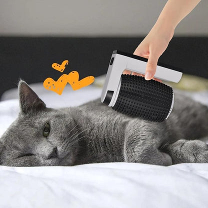 Automatic Cat Groomer - Self Grooming Brush Station with Catnip, Softer Corner Scratcher, Facial Grooming Tool for Kittens | Self Cleaning Brushs for Long Short Pet Care Indoor