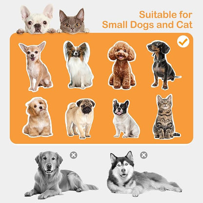 Non Slip Dog Ramp with Seat Extra Wide Seat Doggie Mate Stairs Grey | Metal Frame Puppy Chair for High Bed Couch Office,Dachshunds Ladder,Washable Cushion Pet Step for Small Old Pets,Cat Ladder