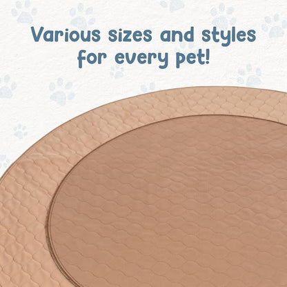 Reusable Dog Pee Pad, Washable Waterproof Round 48 in Mat, 1 Pack | 48-inch round washable waterproof pee pad, reusable slip-resistant mat for dog potty training and whelping with quick-dry