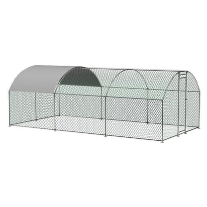 Large Chicken Coop Metal Chicken Track With Waterproof And UV Cover, Dome Shape Walk-In Fence Chicken Coop For Outdoor And Yard Farm Use