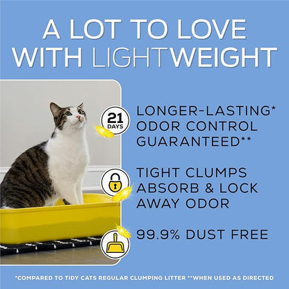 Purina Tidy Cats LightWeight 24/7 Performance Odor control, Multi-Cat, Clumping, 99.9 Percent Dust Free Cat Litter - 6 lb. Jug