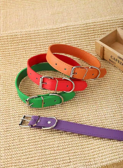 Green Soft Leather Dog Collar for Small,Medium, Large Dog, Comfortable and Adjustable (Wide: 0.55'' for Dog's Neck: 9''~12'', Green, S)