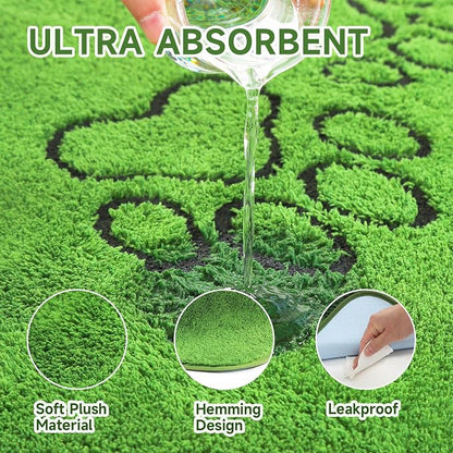Homimp Washable Pee Pads for Dogs, 4 Pack Super Absorbent Reusable Puppy Pads, Green Long Wool Fake Grass for Potty Training, Upgrade Non-Slip and Leak-Proof,Floor, Couch, Bed, and Crate,Green 30"×34"