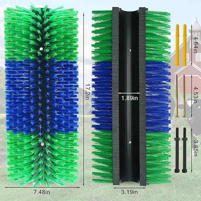 Livestock Scratching Brush Goat Scratcher Brush Full Massage Grooming Tool with 16 Screws for Cow,Cattle,Cow,Sheep, Horses,Pigs