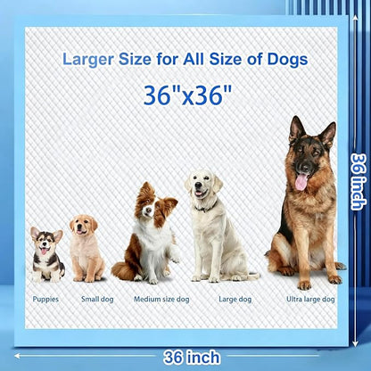 XXXXL Puppy Pee Pads for Dogs 36"x36" 60 Count, Extra Large Dog Pee Pads, Leak-Proof & Super Absorbent Dog Pee Pads, Thicken Disposable Potty Pads Puppy Training Pads for Cats Rabbits