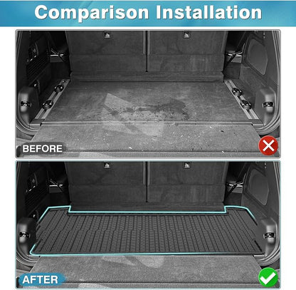 Mixsuper Cargo Liner for Rivian R1S 2022-2024 2025, All Weather Trunk Mat for R1S Accessories Anti-Slip Trunk Liner Rear Cargo Mat Black