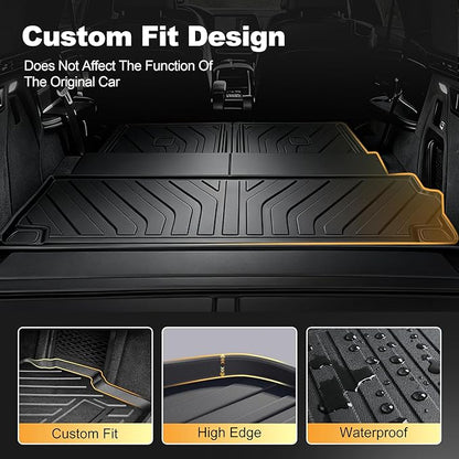 Cargo Liner & Third Row Seat Back Mats Compatible with 2019-2026 BMW X7 G07 (Not for 2021-2022 X7 50i / 2025 X7 40i): AOMSAZTO Custom Fit 2019-2026 BMW X7 All Weather Anti Skid TPE Trunk Liner