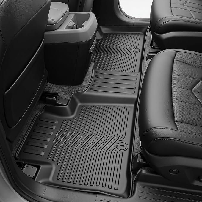 Auxko All Weather Floor Mats Fit for Kia Telluride 2020-2025 with 2nd Bucket Seat Without Center Console Liner Telluride Accessory All Season Guard Odorless Anti-Slip Floor Mat