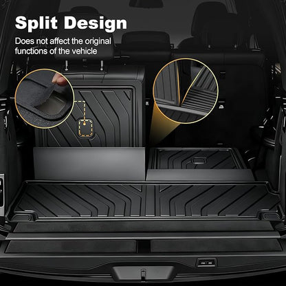 Cargo Liner & Third Row Seat Back Mats Compatible with 2019-2026 BMW X7 G07 (Not for 2021-2022 X7 50i / 2025 X7 40i): AOMSAZTO Custom Fit 2019-2026 BMW X7 All Weather Anti Skid TPE Trunk Liner