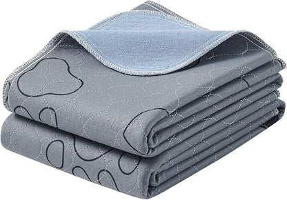 Feandrea Washable Dog Pee Pads, 2 Pack, Reusable, 48 x 36 Inches, XL, Waterproof Pet Training, Leakproof, Non-Slip, Super Absorbent, Gray UPTD036G01
