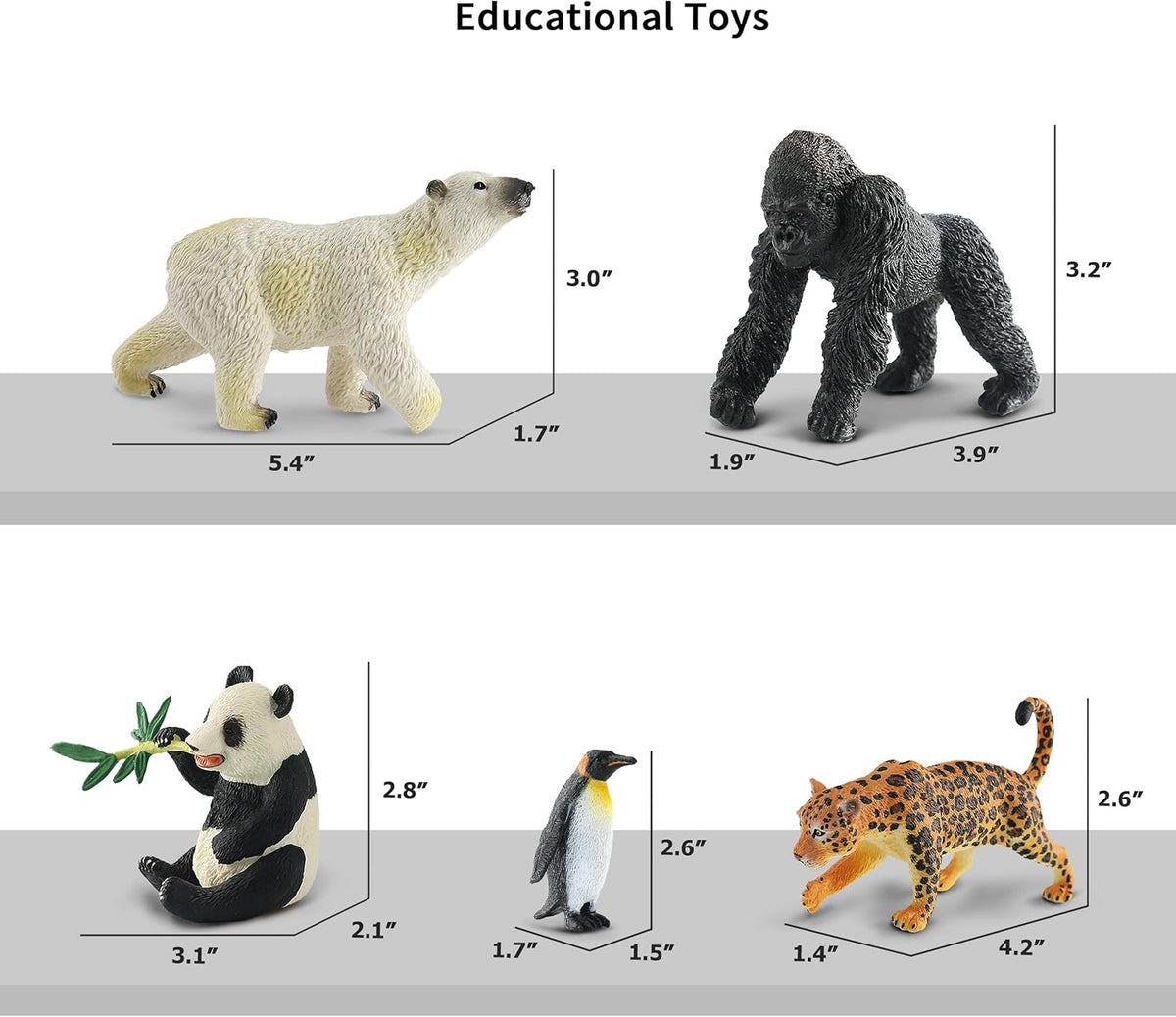 9 PCS Zoo Animal Toys for Kids 3-5 Realistic Plastic Wild Animal Figurine Toys Educational Learning Toy for Kids Boys Girls Toddlers