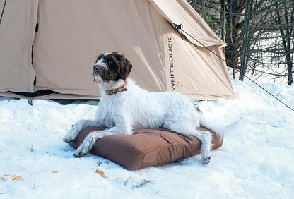 WHITEDUCK Outdoor Dog Bed Heavy-Duty 12oz Canvas, Water-Repellent Cotton, Machine Washable Removable Cover with Full-Length Zipper, Dog Bed for Large Dogs & Crate, (Olive) 28" Lx20 Wx4.3 th (S)