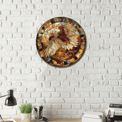 Lygond Metal Eagle Stained Glass Sign - 1212 Inches For Garden & Patio