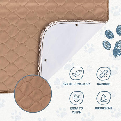 Reusable Dog Pee Pads - Waterproof Training Pads for Dogs - Washable & Sanitary - Rounded Corners - Laminated, Lightweight, Durable - Pet Essentials for Puppy Training and Whelping - 72" x 72"