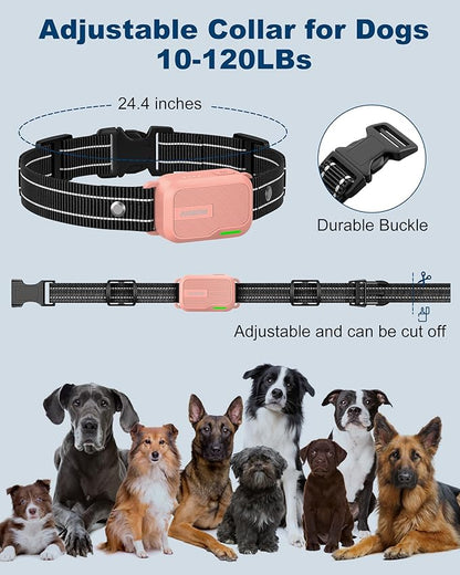 Jugbow Dog Shock Collar - 4200FT Dog Training Collar with Remote Innovative IPX7 Waterproof with 4 Training Modes, Rechargeable E-Collar for All Breeds Pink