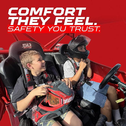 1pc 50 Cal Blue 4 Point Harness 3 inch straps, Racing Harness Seat Belt | Ultra Kush padding, Push Button quick release hardware. Universal Fit for UTV, RZR, race car