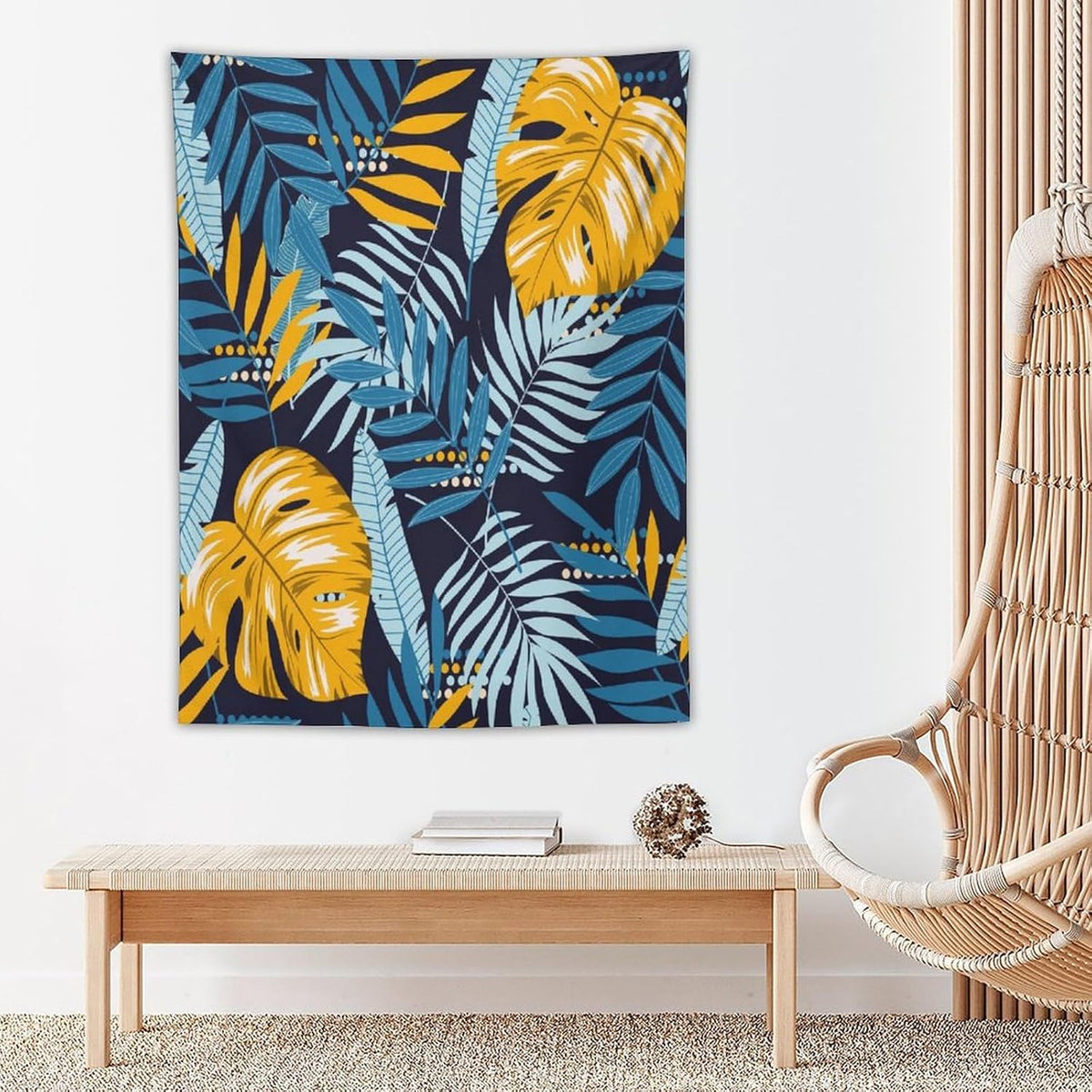 ICMOLYYENLO Palm Leaf Tapestry Wall Hanging, Tropical Leaves Plant Jungle Green Hawaiian Art Home Decor for Guest Bedroom Living Room Dormitory 30" x40