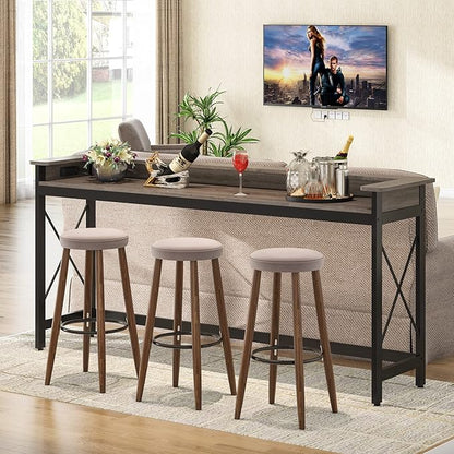Tribesigns Sofa Table with Outlets and USB Ports, 70.9 inch Extra Long Console Table Behind Couch with Charging Station, Industrial Narrow Entryway Hallway Accent Table for Living Room