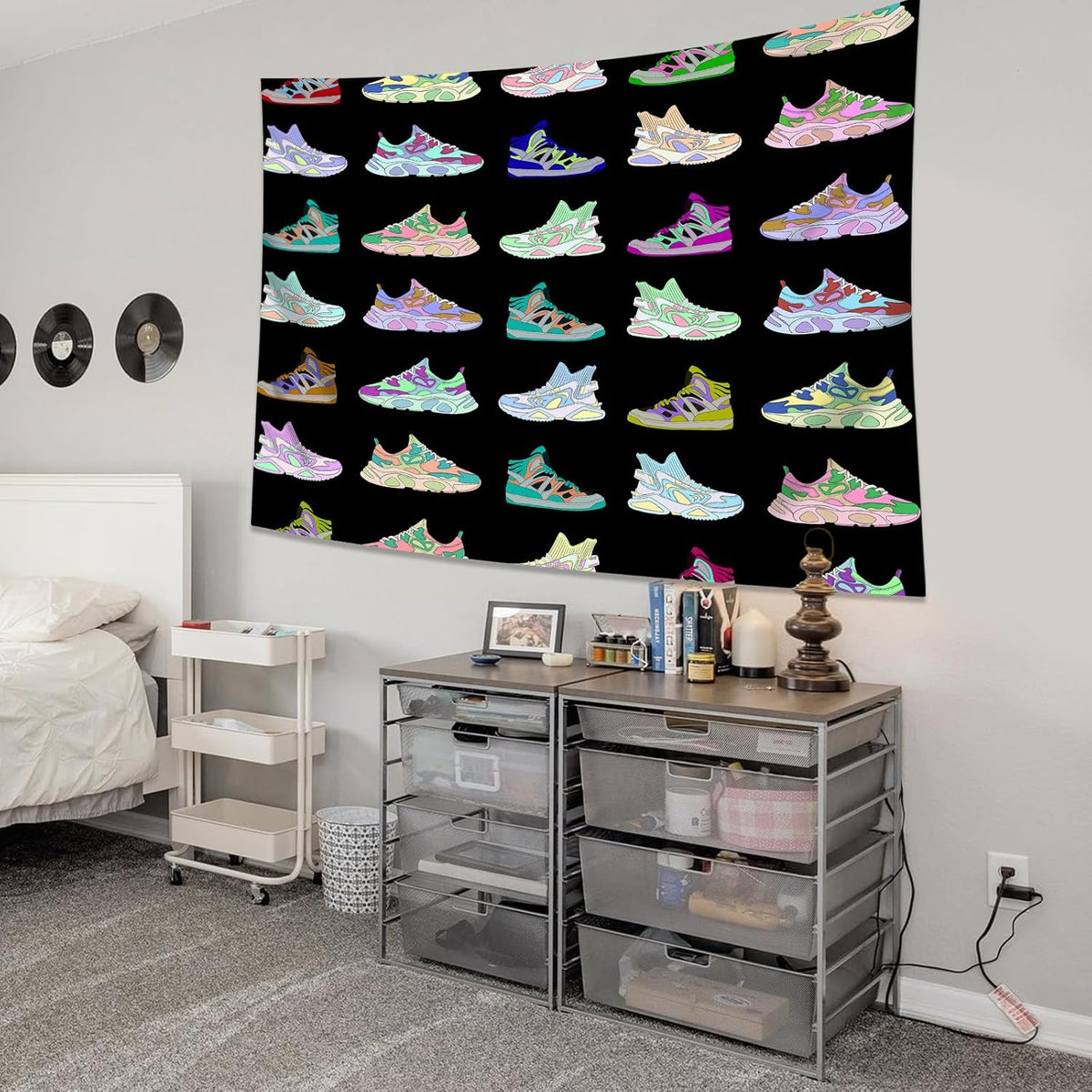 dueeia Sneaker Tapestry Wall Hanging Basketball Shoes Sports tapestries for Teen Boys Mens Bedroom Aesthetic Living Room Dorm Wall Decor (59.1"x51.2")