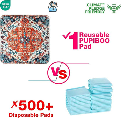 PUPIBOO Washable Pee Pads for Dogs and Cats - Super Absorbent Reusable Puppy Training Pads - 100% Waterproof, Leak-Proof & Non-Slip Whelping Pads for Pet Housebreaking