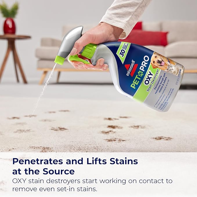 Bissell PET PRO OXY Stain Destroyer for Carpet and Upholstery, 22 oz, 2 pack, 17739