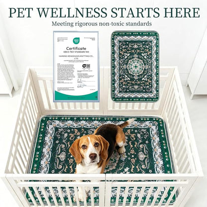 Homimp Washable Pee Pads for Dogs, 2 Pack Reusable Puppy Pads Waterproof, Absorbent and Leakproof Dog Pee Pads, Non Slip Puppy Training Pads, Pet Mat for Floor, Crate, Couch, Whelping,Green, 24"x36"