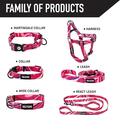 Wolfgang Heavy Duty, Adjustable Dog Collar with Quick Release Nylon Buckle for Walking & Training, MarbleSwirl Print, Large