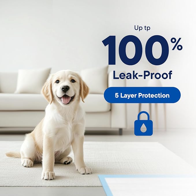 Puppy Pads Pet Pee Pads 22" x 22" [300-Count] Pet Training Disposable Pads, Compact Breed Pad, Leak-Proof, Bulk Case Pack - for Dachshunds, Shih Tzus, Pomeranians, Heavy Duty Surface Protector