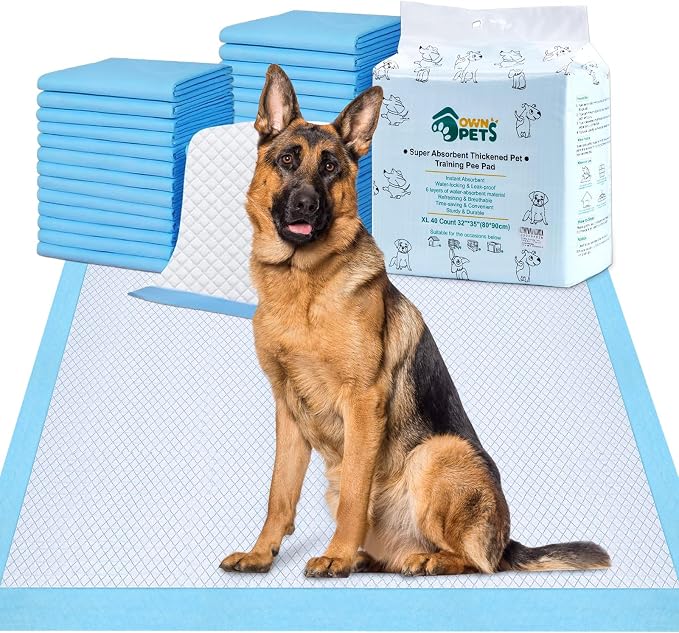 Ownpets XL Dog Training Pads 35x32, 6-Layer Leak-Proof Pee Pads, 20 Count | Absorbent 6 Layer, Quick-Dry Surface Locks Moisture & Odors, Non-Slip Backing, Ideal for Puppies, Seniors & Large Breeds