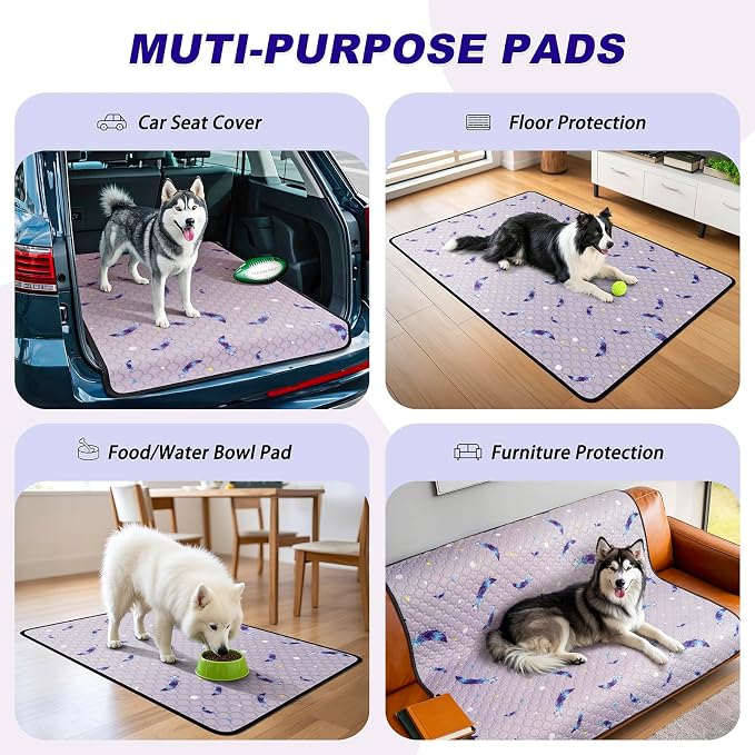 WanpeeGoo Washable Pee Pads for Dogs, 1 Pack Reusable Puppy Pads, Super Absorbent & Leakproof Dog Pads, Anti-Slip Dog Pee Pads for Puppy Training & Incontinence, Leaf Pattern, 72"x72"