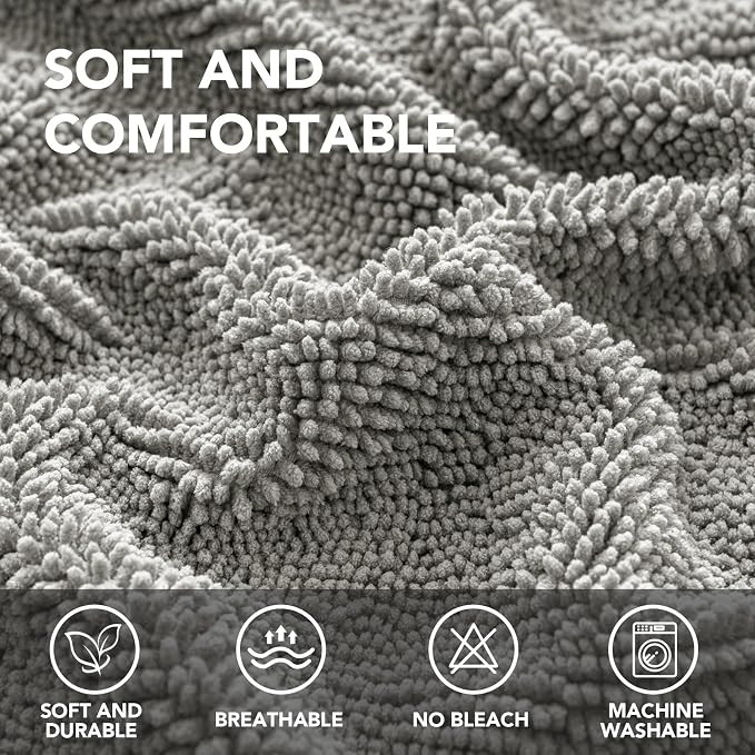 H.VERSAILTEX Non Slip Pet Couch Cover Chenille Dog Bed Protector Thick Soft Sofa Slipcover Pet Friendly Washable Couch Cushion Covers for Pets (40" x 50", Dove)