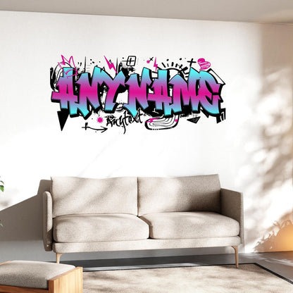 Custom Graffiti Wall Decal Personalized Graffiti Name Fitness Gym Workout Room Wall Decals and Stickers for Nursery, Room Walls Decor, Peel & Stick Name Decals for Walls