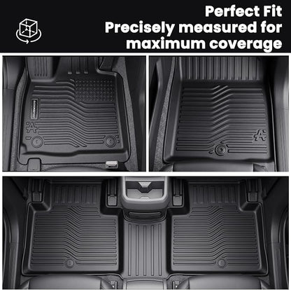Auxko All Weather Floor Mats Fit for Kia Telluride 2020-2025 with 2nd Bucket Seat Without Center Console Liner Telluride Accessory All Season Guard Odorless Anti-Slip Floor Mat