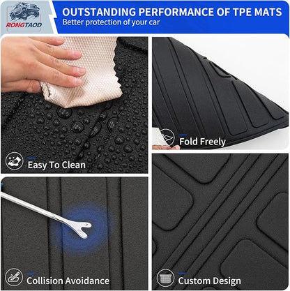 Rongtaod Kick Mats Compatible with 2026 Hyundai Palisade 7 Seater Cargo Mat Trunk Mat Back Seat Cover Protector 2nd Row Captain Chairs TPE All Weather Palisade Accessories (2nd Row Backrest Mats)