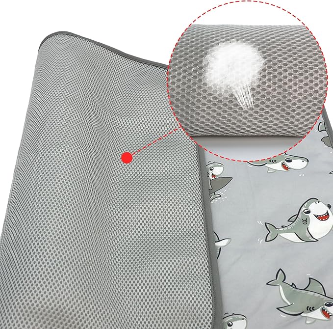NACOCO Summer Pet Cooling Mat - Cat Dog Cushion Pad Sleeping Cool Sharks Comfortable Soft for Pets Kids and Adults (Grey Shark, M)