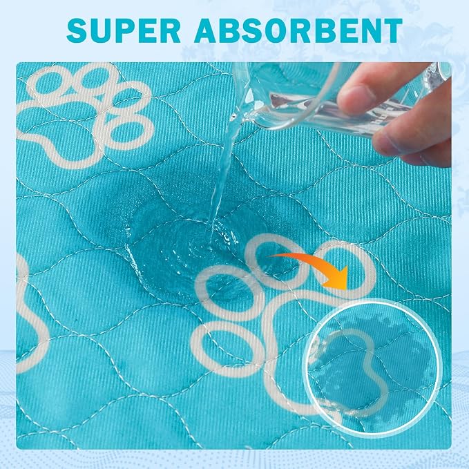 Homimp Washable Pee Pads for Dogs, 4 Pack Reusable Puppy Pads, Absorbent and Leakproof Dog Pee Pads, Non Slip Puppy Training Pads, Pet Mat for Floor, Crate, Couch, Whelping, 24"x36"