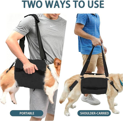 Adjustable Dog Lift Harness, Dog Carry Sling Provides Rear Leg Support for Senior Dogs, Arthritis and After ACL Surgery Dogs,Suitable for Medium to Large Dogs,Black L