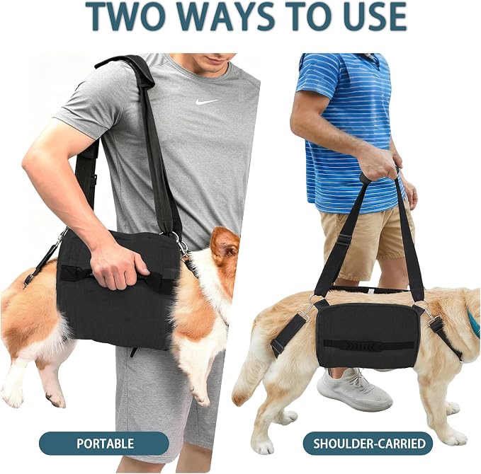 Adjustable Dog Lift Harness, Dog Carry Sling Provides Rear Leg Support for Senior Dogs, Arthritis and After ACL Surgery Dogs,Suitable for Medium to Large Dogs,Black XXL