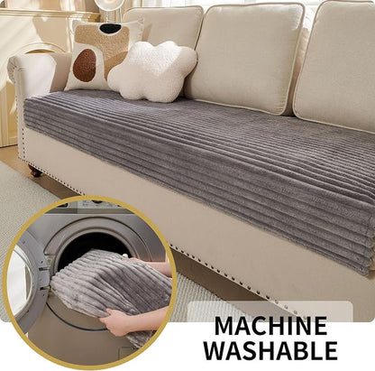 HAOMAIJIA Waterproof Couch Cover for Dogs Washable,Faux Fur Pet Couch Covers for Sofa,Soft Dog Bed Cover Non-Slip Couch Covers for 3 Cushion Couch Sofa Pet Friendly (Grey, 35" x 47" 1 Pack)