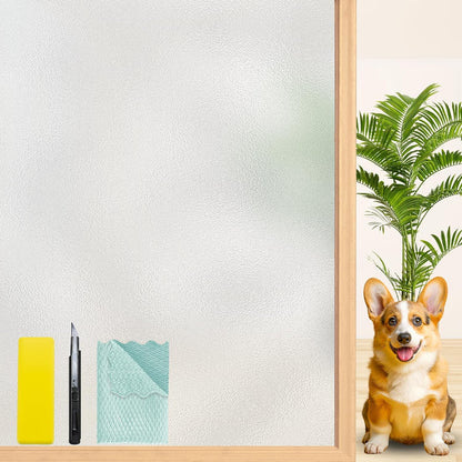 Niviy Frosted Window Film Non-Adhesive Shower Window Covering for Bathroom Office Living Room(17.7" Width by 78.7" Length)